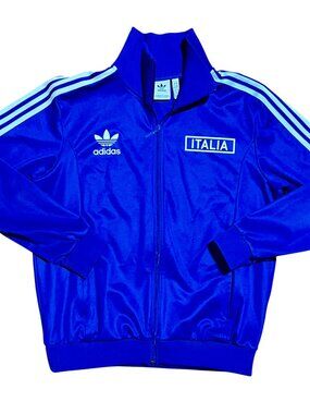 Adidas Originals Italy/Italia 3 Stripe Blue Full Zip Track Jacket, Men's XL